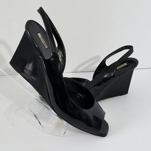 Miu Miu Patent Leather Wedge Sandals